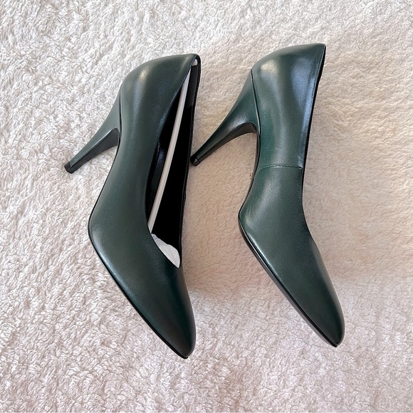 NIB Authentic Gucci Limited Edition Point Toe Leather Pump Vintage Green 36.5 - Picture 3 of 8